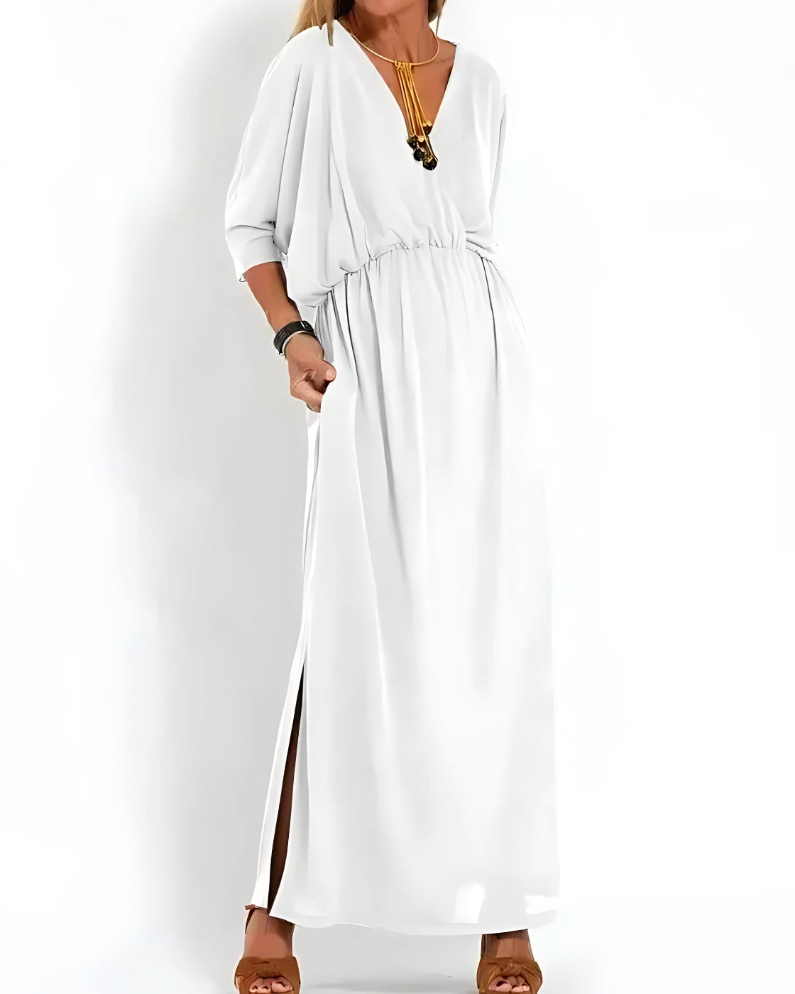 Vestido Ivy - Decote em V | Super Fresco e Solto - Vintage (Verão 2026)